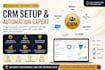 setup zoho CRM,hubspot,pipedrive,API integration gohighlevel,workflow automation