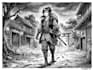 draw black and white commission 1 character