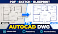 redraw floor plans from PDF or sketch in autocad