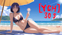 ych swimsuit, beach, anime summer