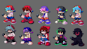 create animated fnf sprite animation for friday night funking game, pixel art