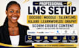 setup docebo moodle talentlms kajabi learnworlds scorm course content lms graphy
