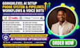 setup gohighlevel phone system pipelines workflows ai chat voice bots contractor