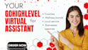 be your creative virtual assistant for gohighlevel va, CRM setup, funnel