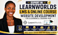 learnworlds lms online course website development for elearning and training hub