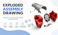 design exploded assembly drawing, product cad and manufacturing documentation