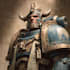 create a grimdark warhammer 40k inspired character illustration