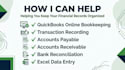 do quickbooks online bookkeeping,bank reconciliation and financial cleanup