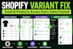 configure shopify variant publishing and product channel management