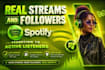 get real active spotify followers zero bot boost spotify streamers, usa listener