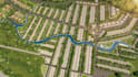 remotely urban city map,landscape master plan, real estate development,3d render