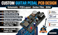 design custom guitar pedal pcb and schematic for effect circuit