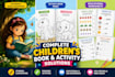 create kids activity book, children book illustration,