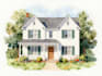 paint watercolor house portrait