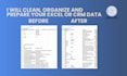 clean, organize and prepare your excel or CRM data