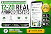provide 12 testers 20 testers for android app goggle play store closed testing