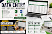 do accurate data entry, excel data entry, copy paste, typing and web research