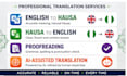 translate english to hausa professionally and accurately