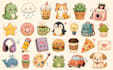 create cute doodle illustrations and custom cartoon icons