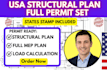 usa city full permit set, structural plan, foundation plan, mep plan, electrical