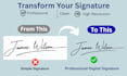 create a professional digital signature from your handwritten signature