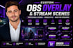 design custom obs overlay and stream scenes