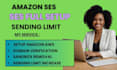 amazon ses domain verification smtp setup increase email sending limit crm setup
