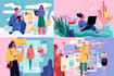create vector doodle flat illustration in my style