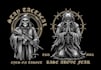 make badass vintage skeleton logo with tattoo style artwork
