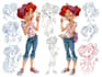 design creative cute 2d cartoon character