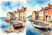 create watercolor and digital illustrations