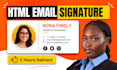 design a professional clickable HTML email signature