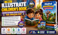 illustrate childrens book design 3d ebook cover format for amazon KDP