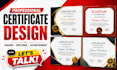 design editable custom award certificate diploma gift certificate print ready