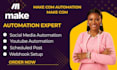 build make com automation, n8n automation, ai automation and workflows