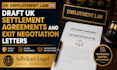 draft UK settlement agreements and exit negotiation letters