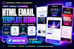 do HTML email template design with stripo brevo mailchimp and newsletter design