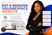 edit squarespace website squarespace website redesign build squarespace design