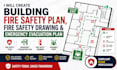 create building fire safety plan, fire safety drawing, emergency evacuation plan