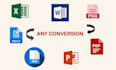 convert PDF to word, excel, and editable files