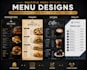 design a modern restaurant menu