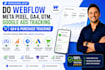 do webflow meta pixel, ga4, GTM, google ads tracking, ga4, purchase tracking