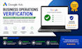 help you complete google ads business operations verification