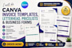do custom canva invoice templates, letterhead, price list and business forms