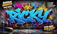 create custom graffiti text lettering design