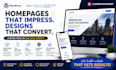 wordpress homepage, landing page, or one page website