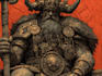 draw grimdark sci fi warrior character art inspired by warhammer 40k