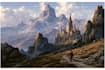 create a fantasy landscape, background illustration