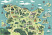 vector map illustration fantasy map design city map