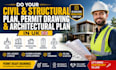 do your civil and structural plan, permit drawing, and architectural plan, in uk